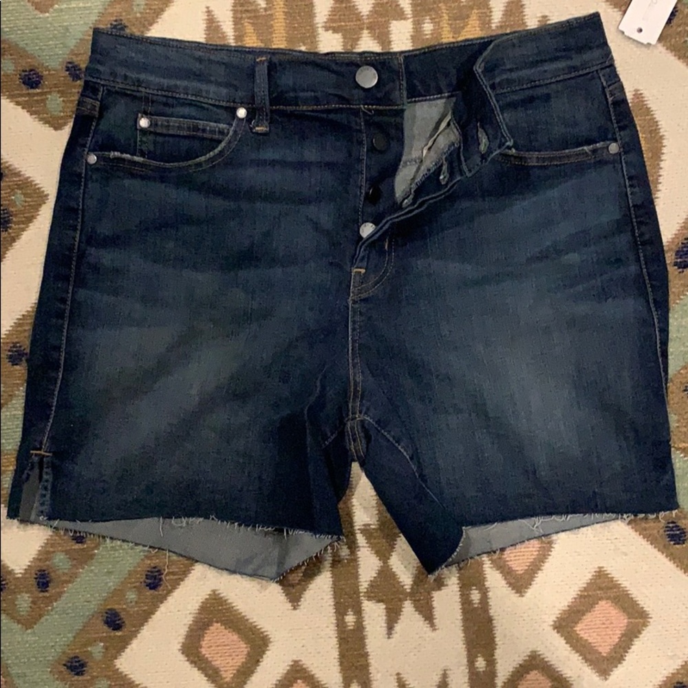 NWT Level 99 Frayed Hem Shorts Dark Wash Size 31